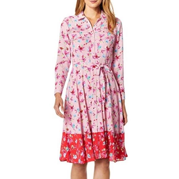 Nanette Lepore Size 6 Button down Floral Dress Western Prairie Rodeo Cottage - Picture 1 of 16